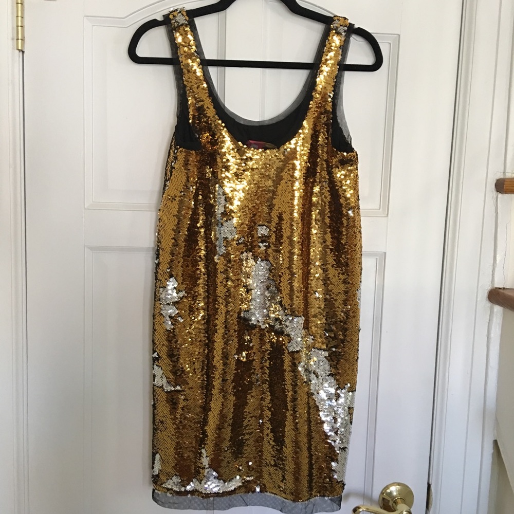 TWO colorway sequin dress - SILVER / GOLD
